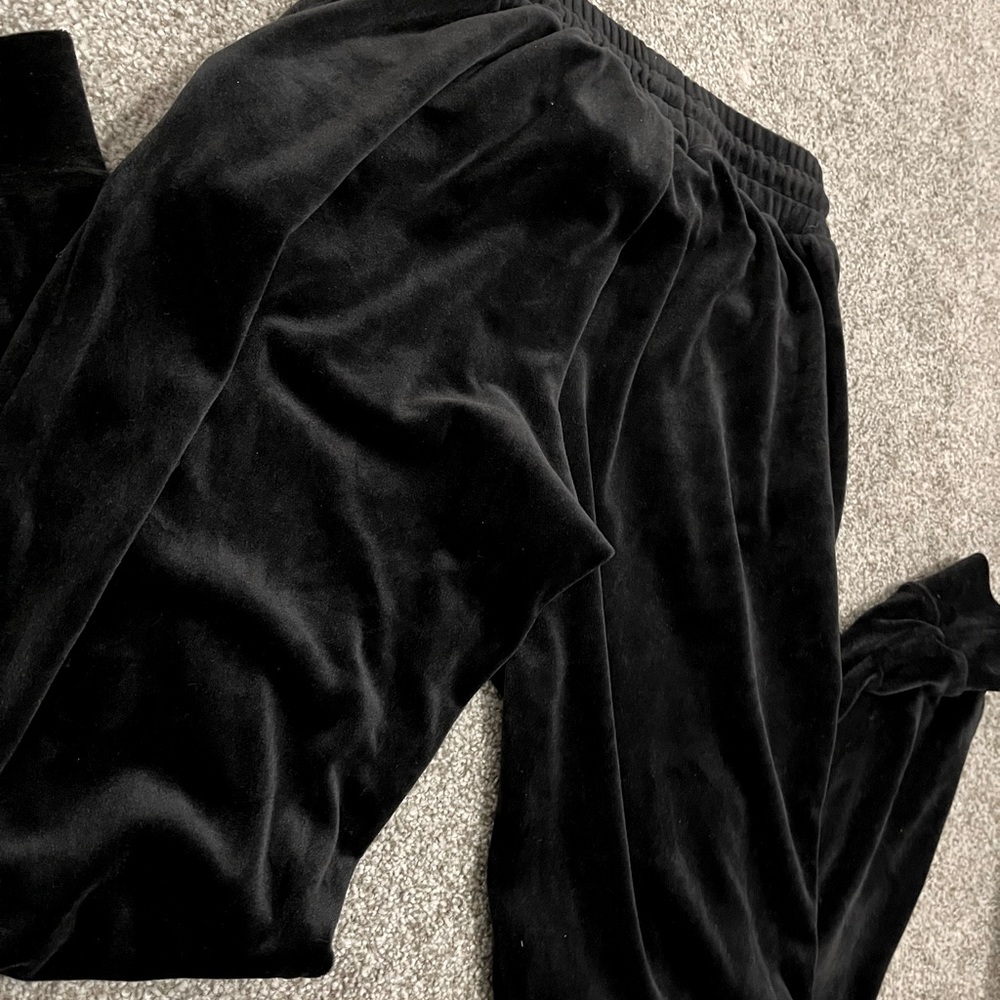 Black Small Women's Sweatpants - Velvet Material Soft